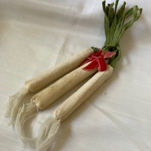 Vintage Japan Sewing Accessory velvet green onions bunch Pincushion or ornament